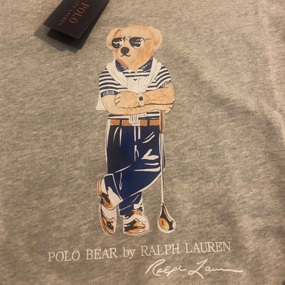 NWT Polo Ralph Lauren Golf Bear Crewneck Sweatshirt Grey  XL *See Description*